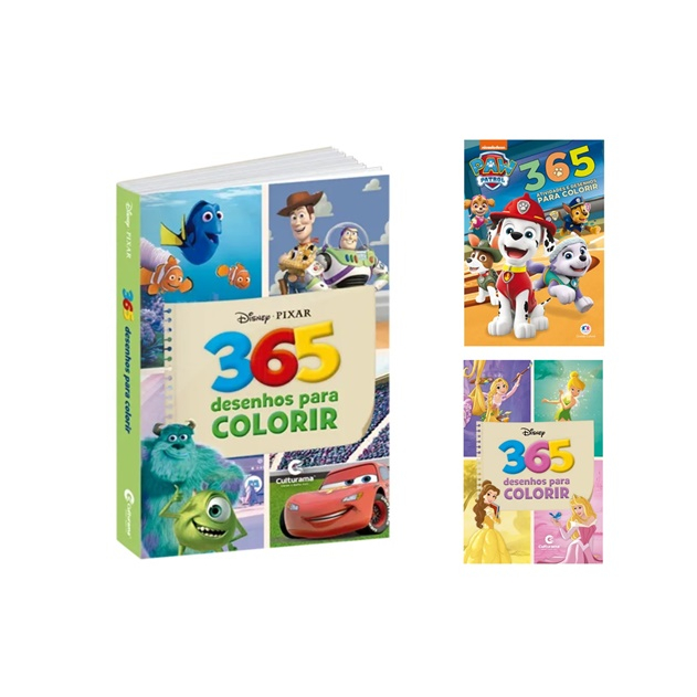 🎨Kit 365 Desenhos - Disney Turma Mônica Heróis Vingadores Princesas Marvel